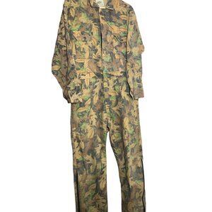 Vintage Coveralls Kelly Kamo Tru Leaf Long Sleeve Size 42 Waist
